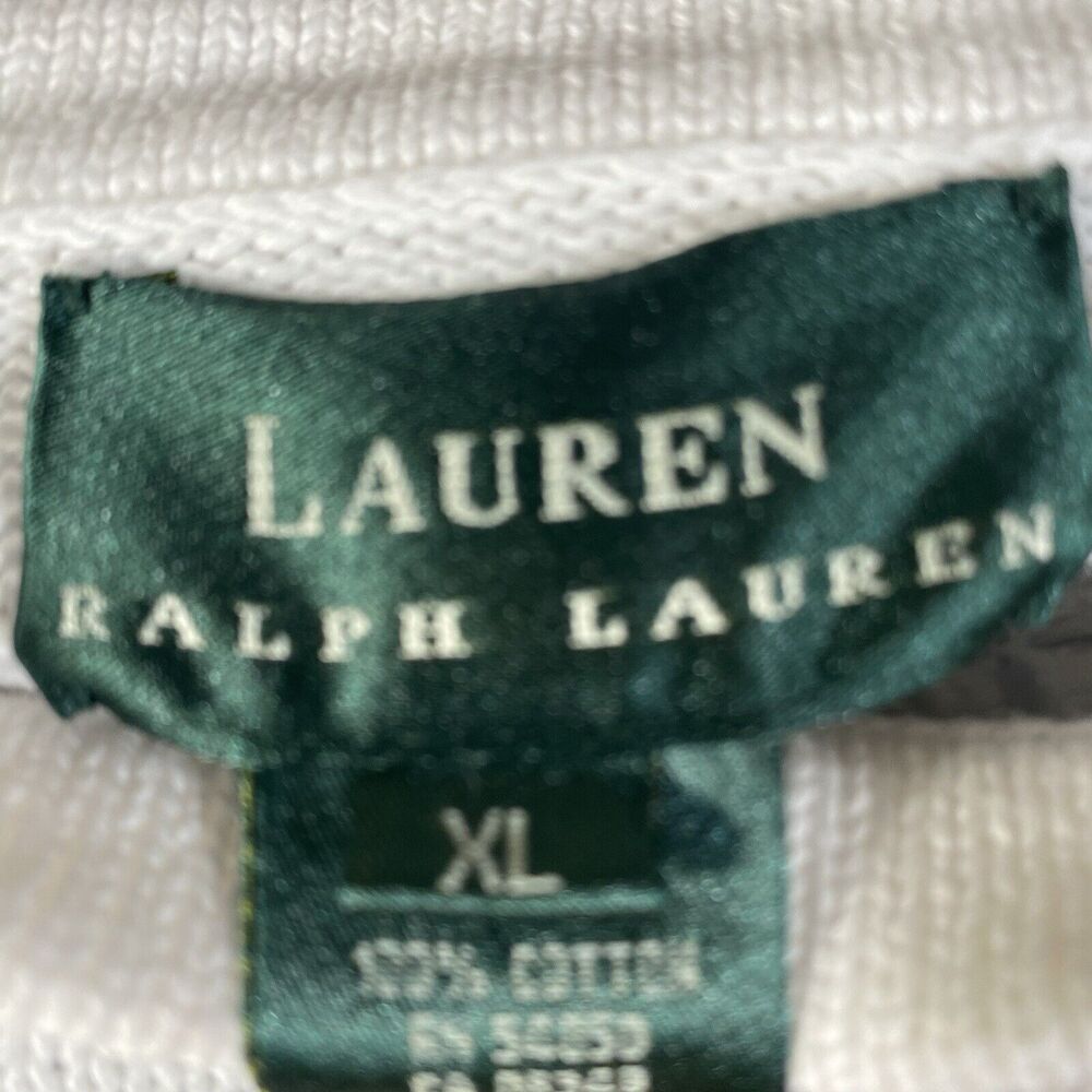 Lauren Ralph Lauren LRL Sweater White Stripe Cotton Knit Japan Women’s XL - Picture 7 of 13